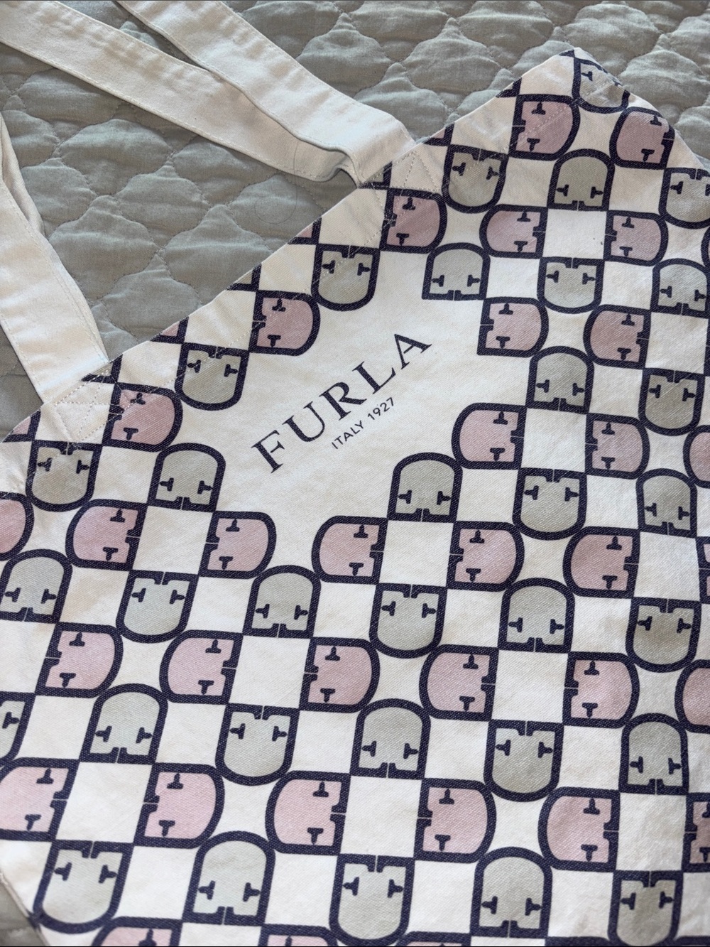 Furla Cotton Tote Shoulder Bag - Picture 2 of 4